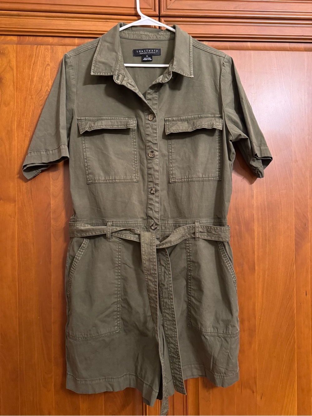 Sanctuary Standard Surplus Utility Romper Green XL